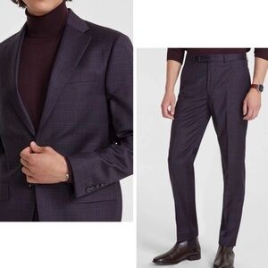 Calvin Klein Men's Morgan Slim-Fit Stretch Plaid 2 Piece Suit Jacket Pants